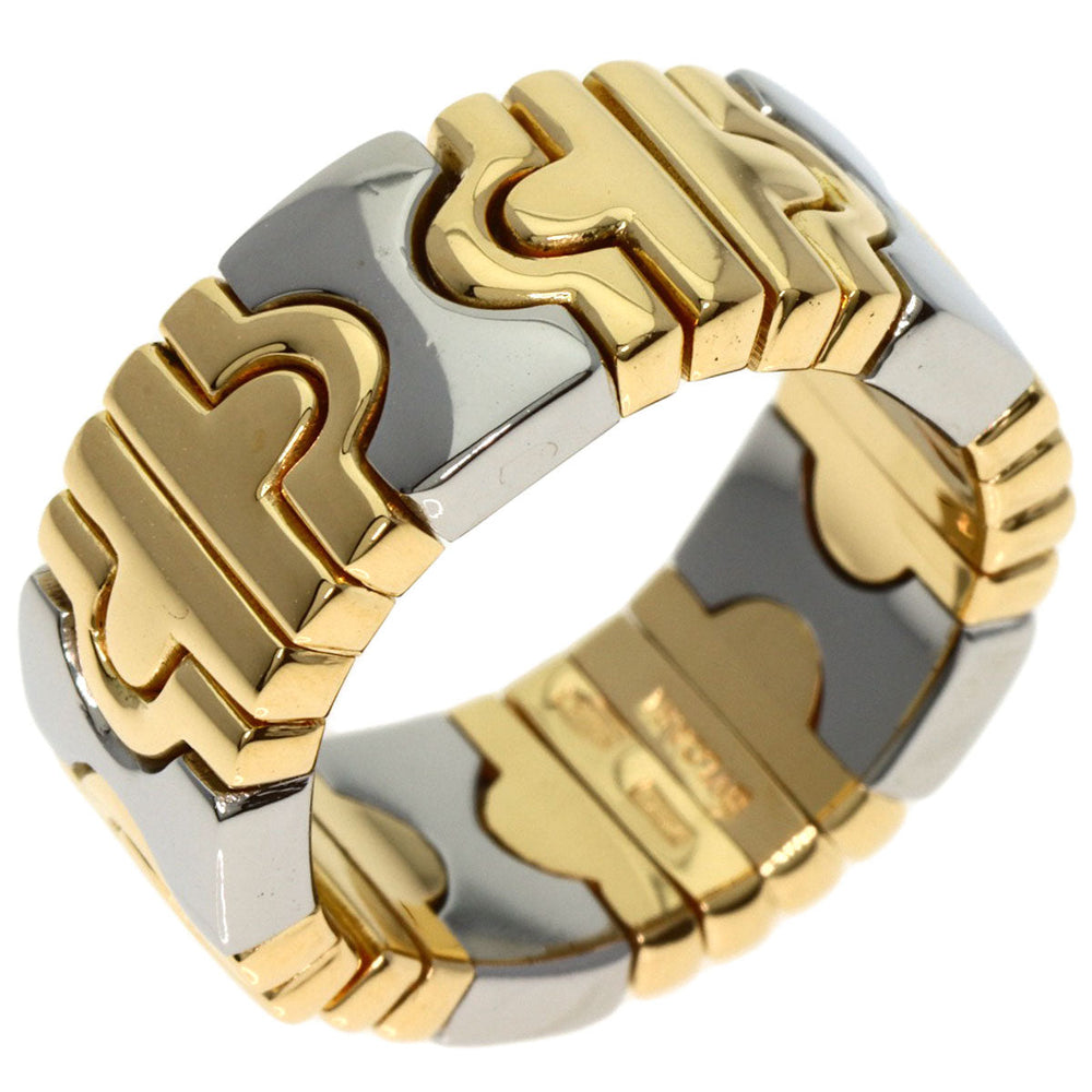 BVLGARI Ring K18YG , Stainless Steel gold Parentesi Women Used Authentic
