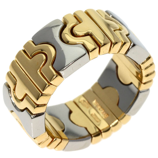 BVLGARI Ring K18YG , Stainless Steel gold Parentesi Women Used Authentic