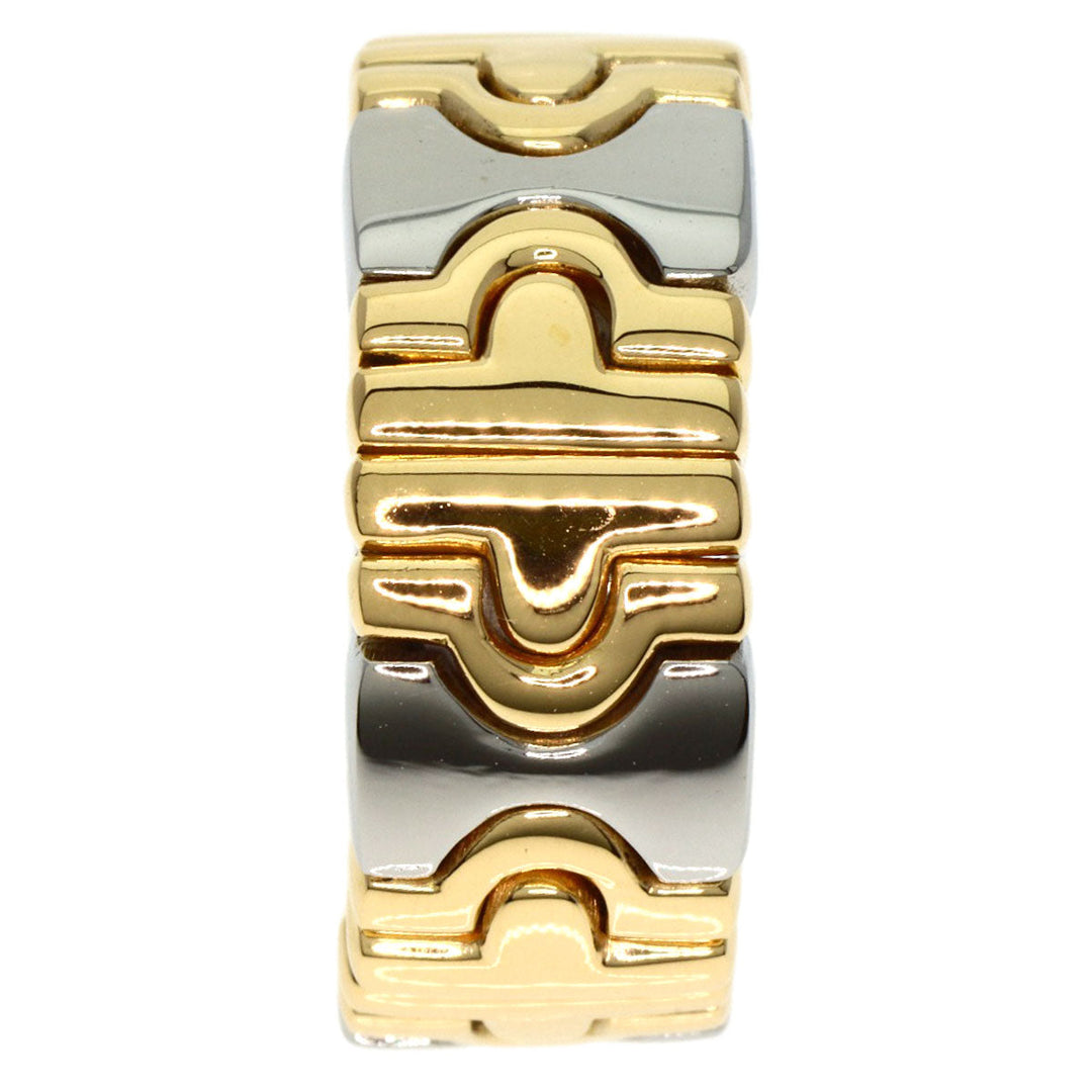 BVLGARI Ring K18YG , Stainless Steel gold Parentesi Women Used Authentic