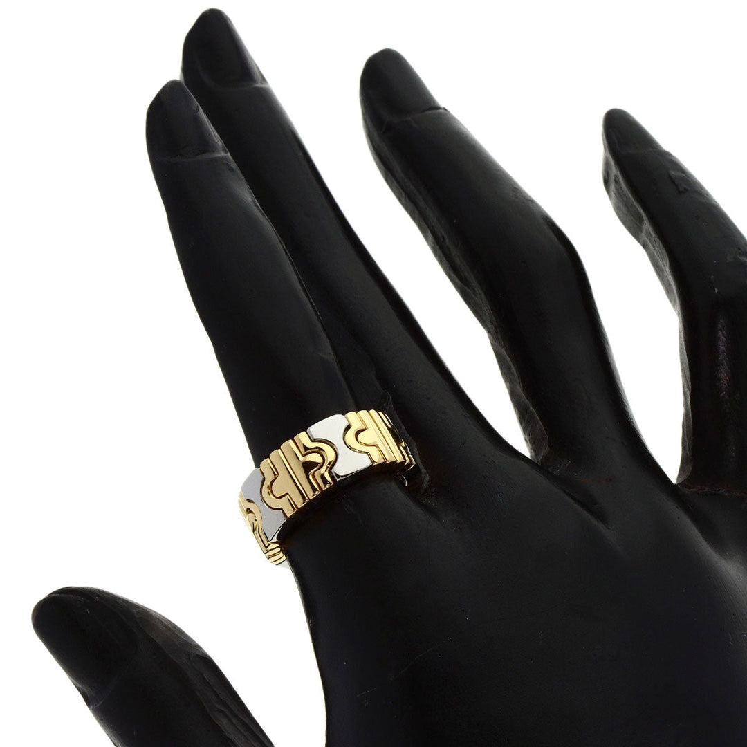 BVLGARI Ring K18YG , Stainless Steel gold Parentesi Women Used Authentic