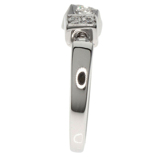 BVLGARI Ring K18WG Silver Lucia Diamond Women Used Authentic