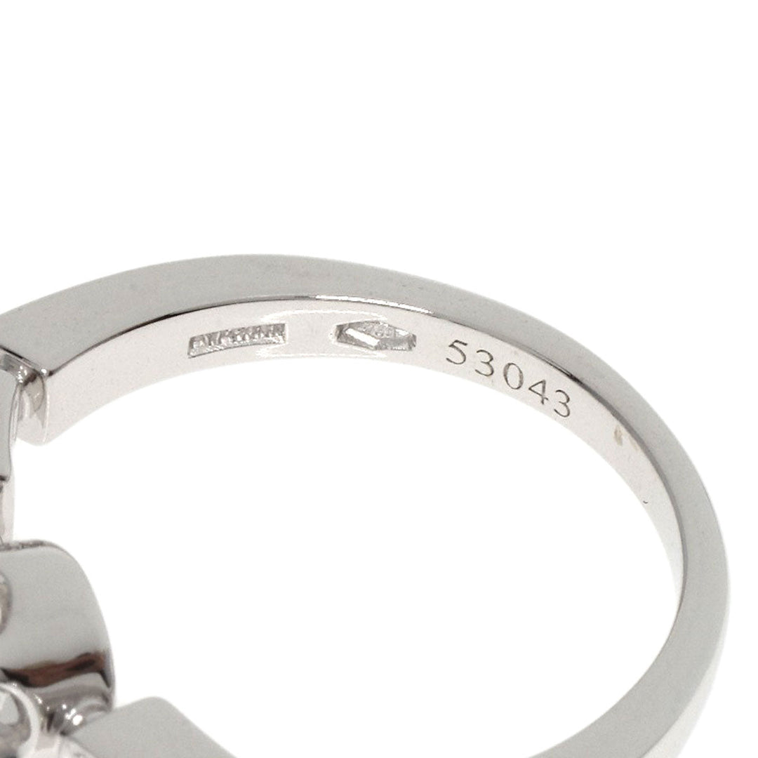 BVLGARI Ring K18WG Silver Lucia Diamond Women Used Authentic