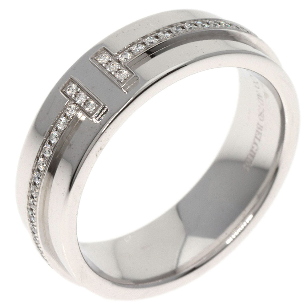 TIFFANY&Co. Ring K18WG Silver T TWO Diamond