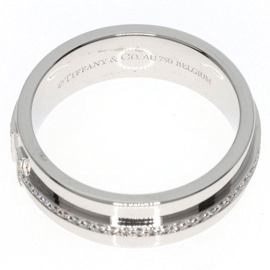 TIFFANY&Co. Ring K18WG Silver T TWO Diamond