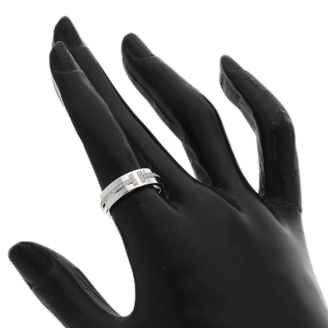 TIFFANY&Co. Ring K18WG Silver T TWO Diamond