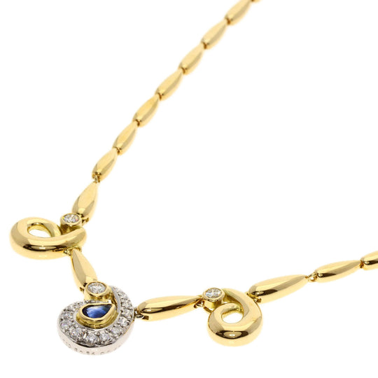 GHERARDINI Necklace PT900 , K18YG gold Sapphire diamond Women Used Authentic
