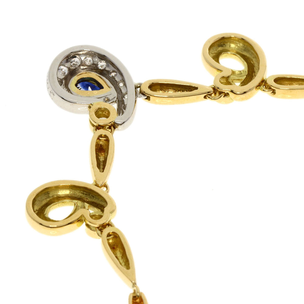 GHERARDINI Necklace PT900 , K18YG gold Sapphire diamond Women Used Authentic