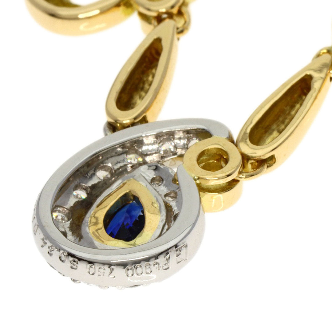 GHERARDINI Necklace PT900 , K18YG gold Sapphire diamond Women Used Authentic