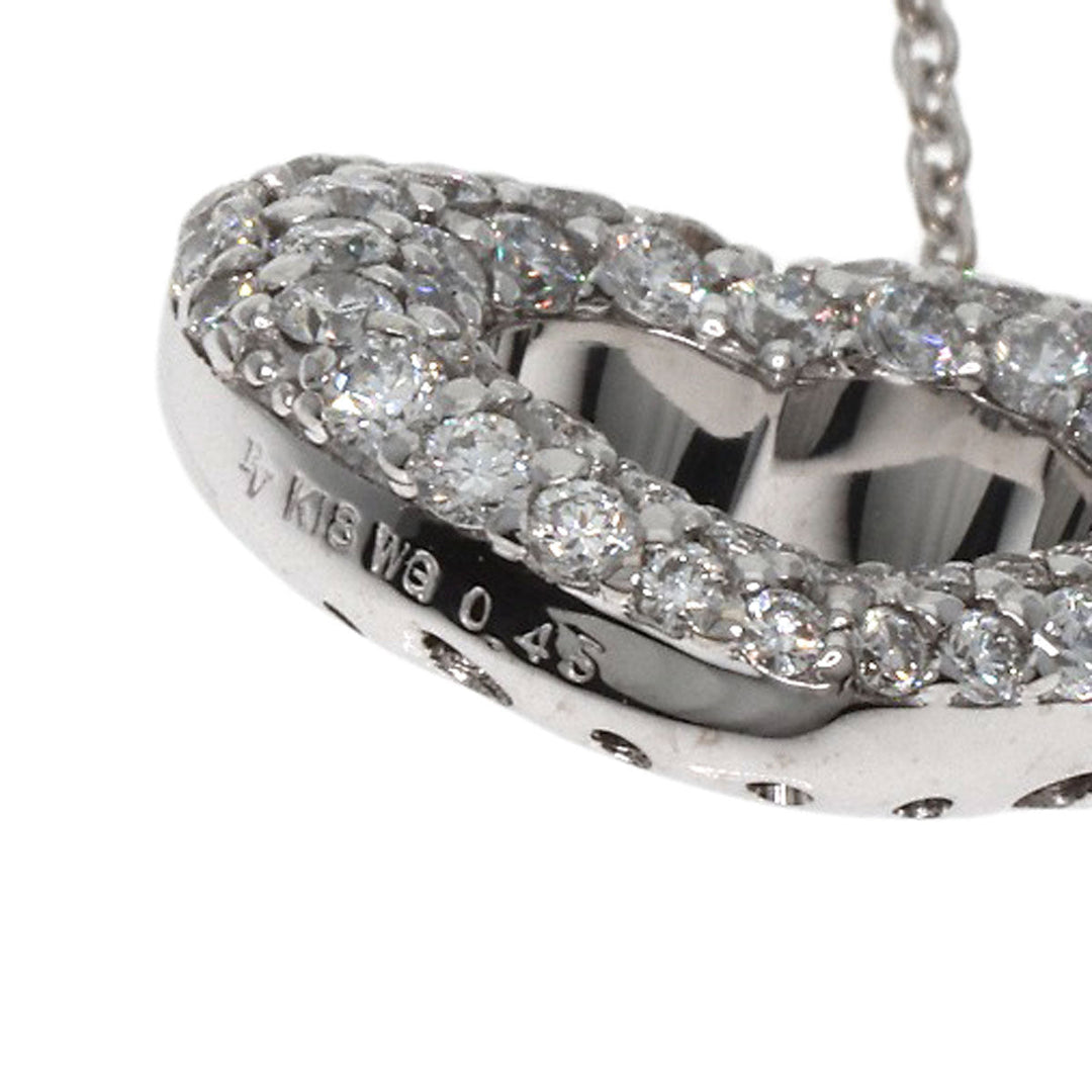 Ponte Vecchio Necklace K18WG Silver Emozione Latte Minimo Diamond