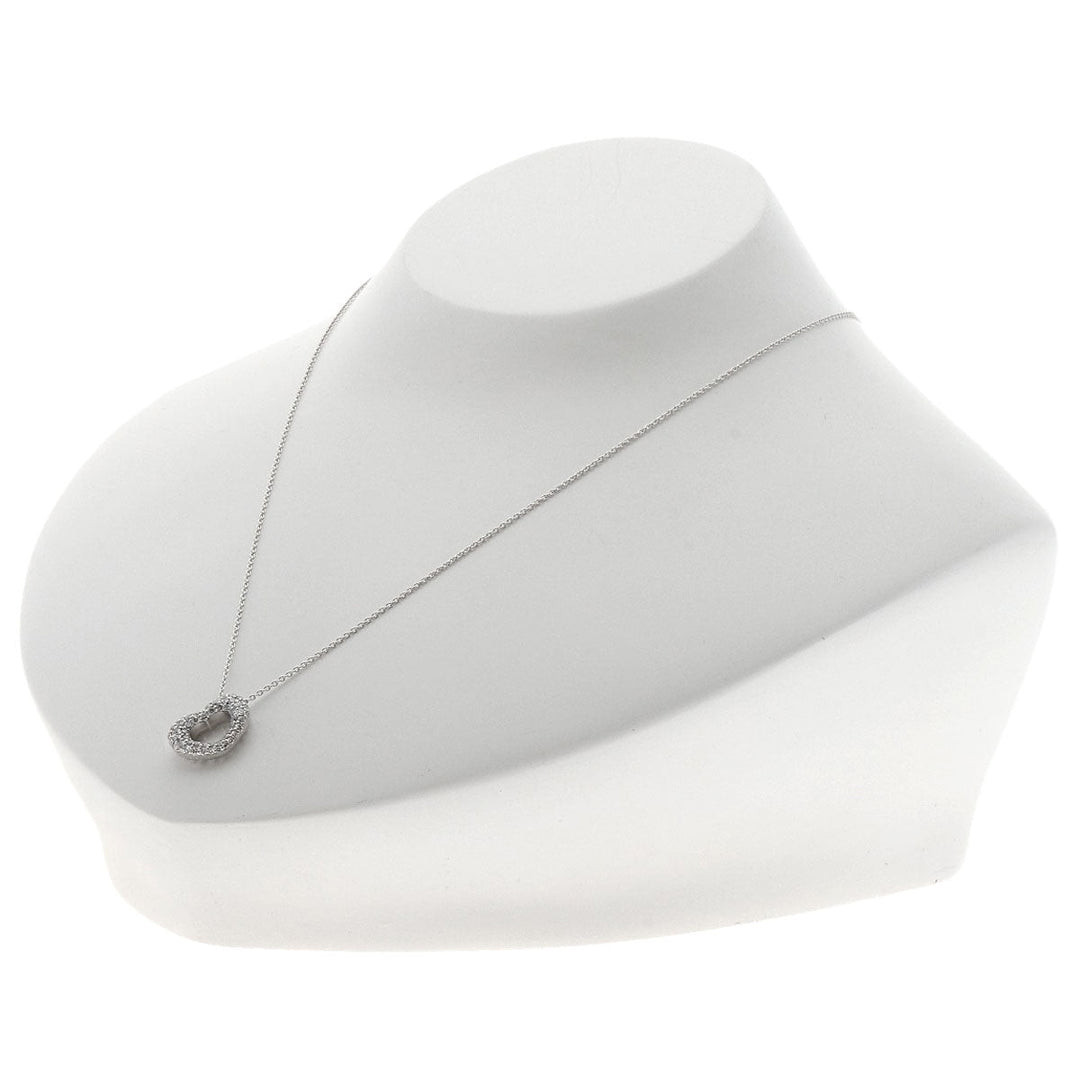 Ponte Vecchio Necklace K18WG Silver Emozione Latte Minimo Diamond