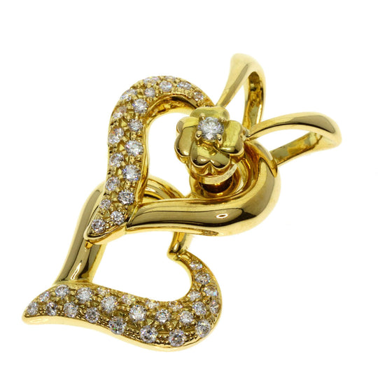 WALTHAM Pendant top 18K Yellow Gold gold Swing Heart Diamond