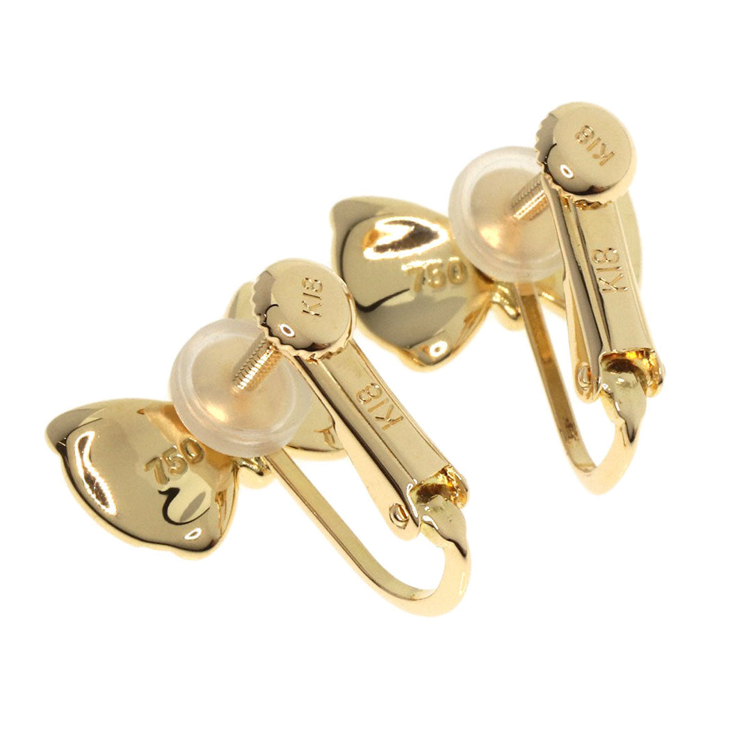 Concord Earring 18K Yellow Gold gold Ribbon motif Diamond Women Used Authentic