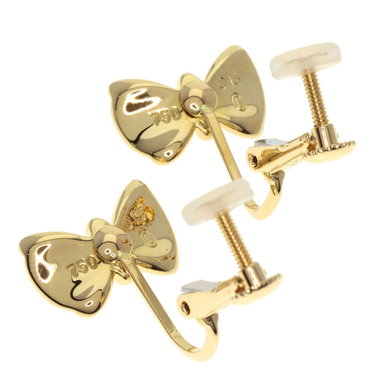 Concord Earring 18K Yellow Gold gold Ribbon motif Diamond Women Used Authentic