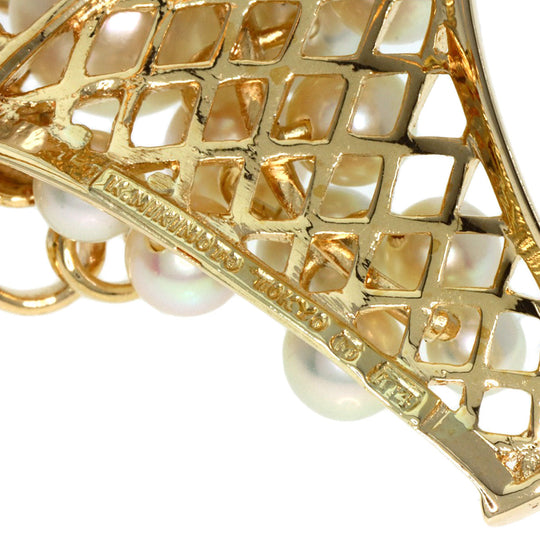 MIKIMOTO Brooch K14YG gold Grape motif Pearl Women Used Authentic