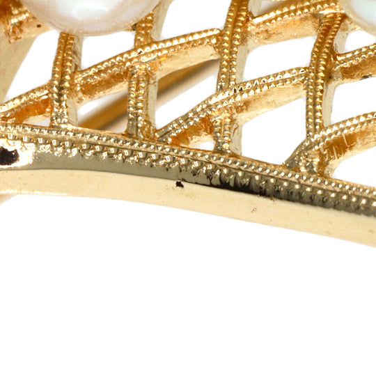 MIKIMOTO Brooch K14YG gold Grape motif Pearl Women Used Authentic