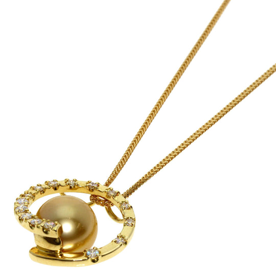 TASAKI Necklace 18K Yellow Gold gold Golden Pearl Diamond Women Used Authentic