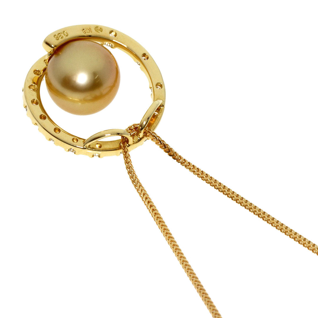 TASAKI Necklace 18K Yellow Gold gold Golden Pearl Diamond Women Used Authentic