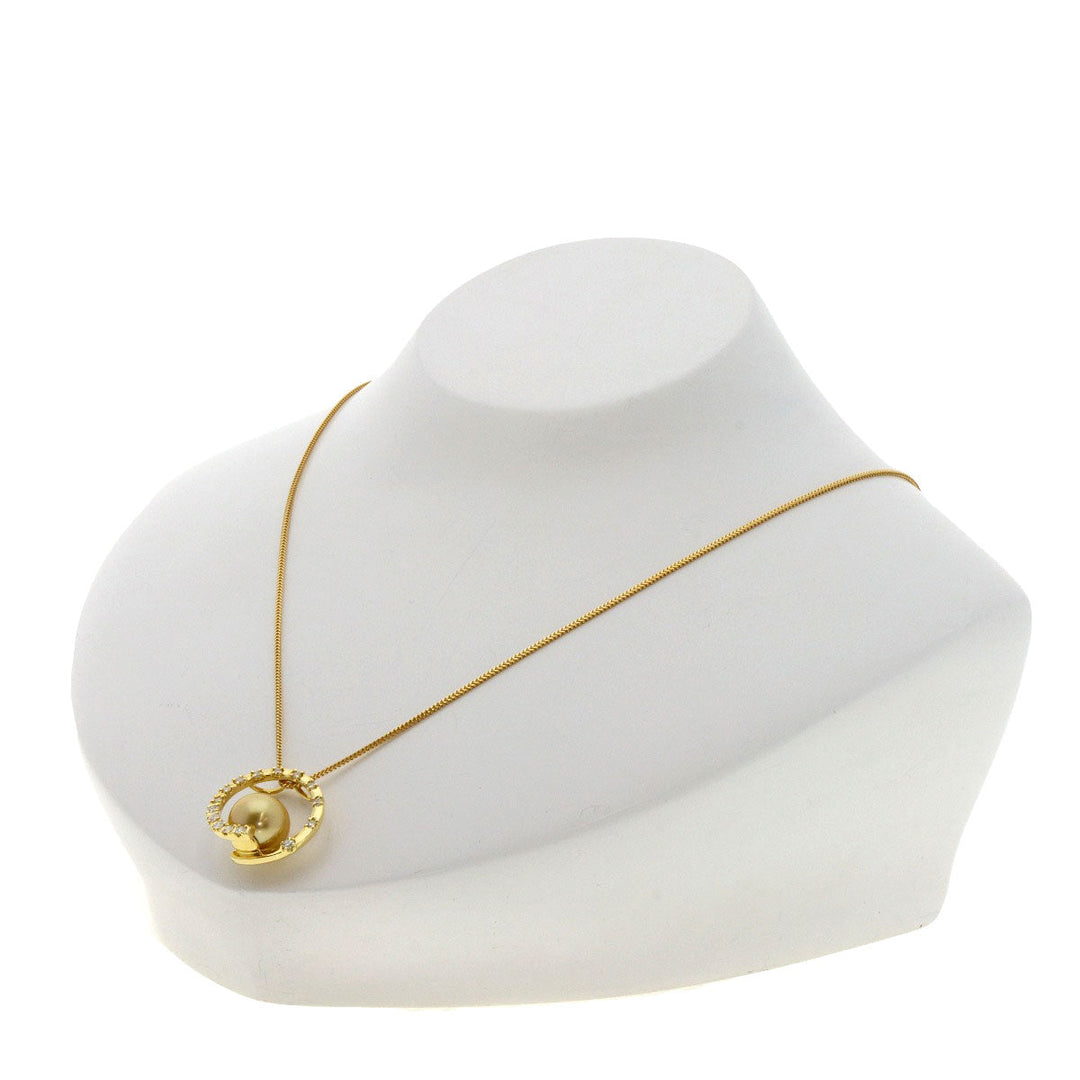 TASAKI Necklace 18K Yellow Gold gold Golden Pearl Diamond Women Used Authentic