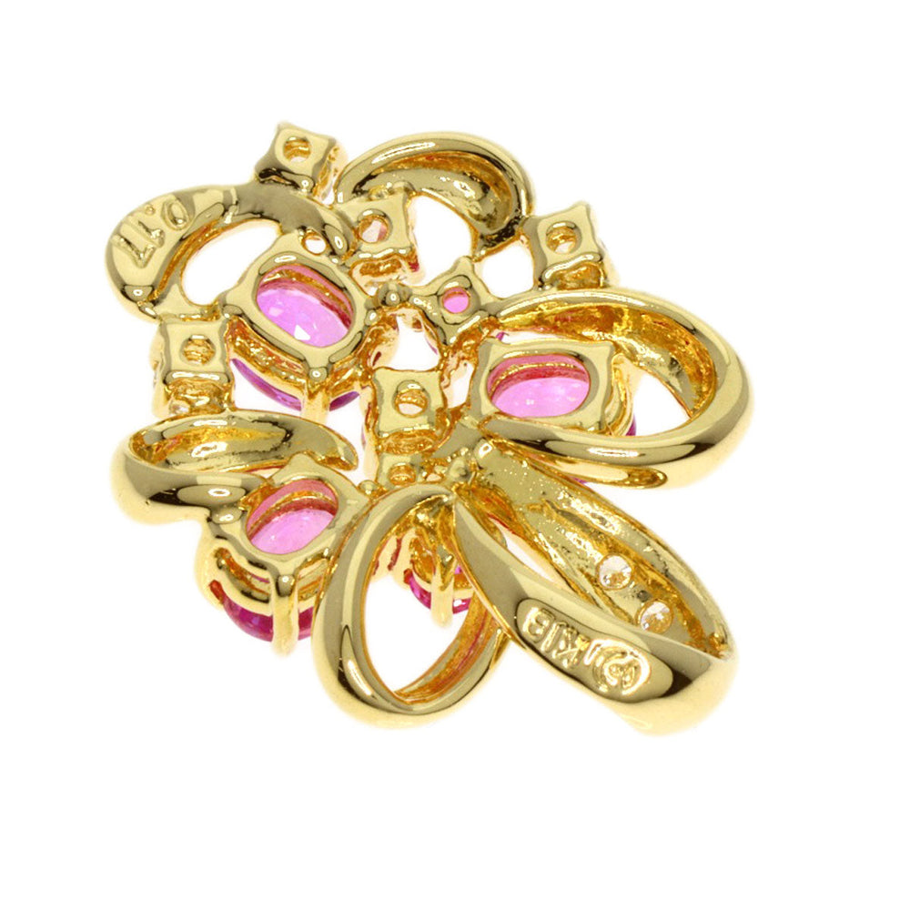 TASAKI Pendant top 18K Yellow Gold gold Pink sapphire diamond Women Used Authentic