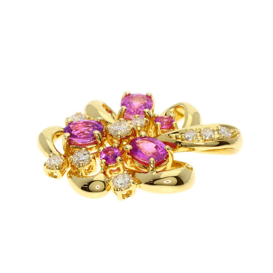 TASAKI Pendant top 18K Yellow Gold gold Pink sapphire diamond Women Used Authentic