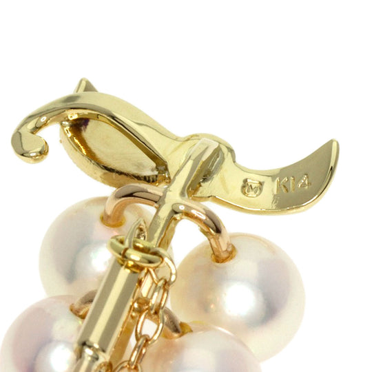 MIKIMOTO Brooch K14YG gold Grape motif Pearl Women Used Authentic