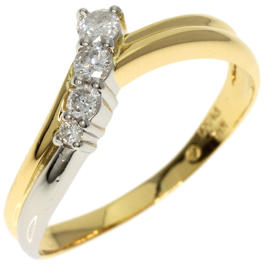 VANDOME Ring K18YG , PT900 Silver diamond Women Used Authentic