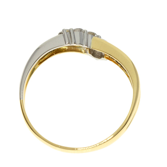 VANDOME Ring K18YG , PT900 Silver diamond Women Used Authentic