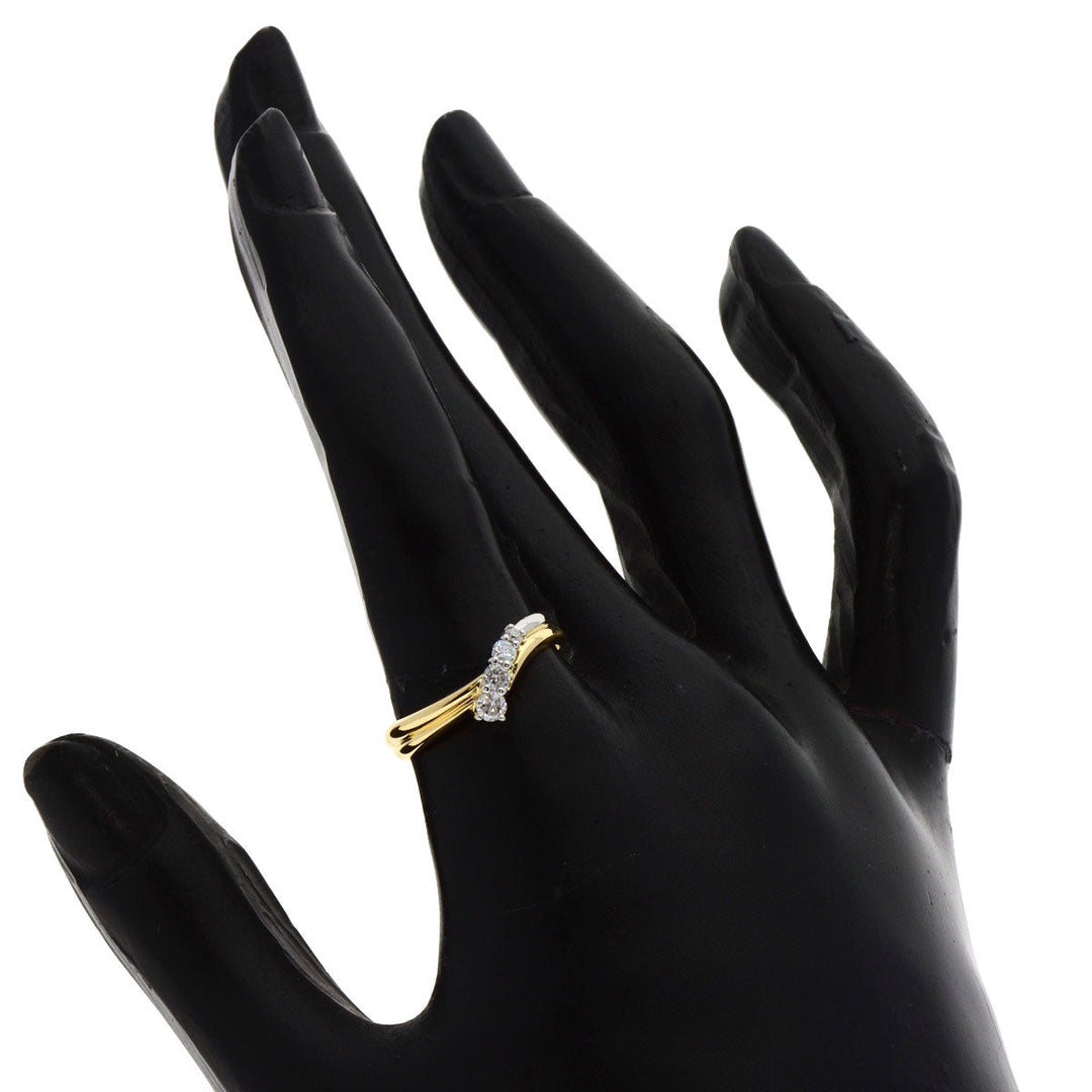 VANDOME Ring K18YG , PT900 Silver diamond Women Used Authentic