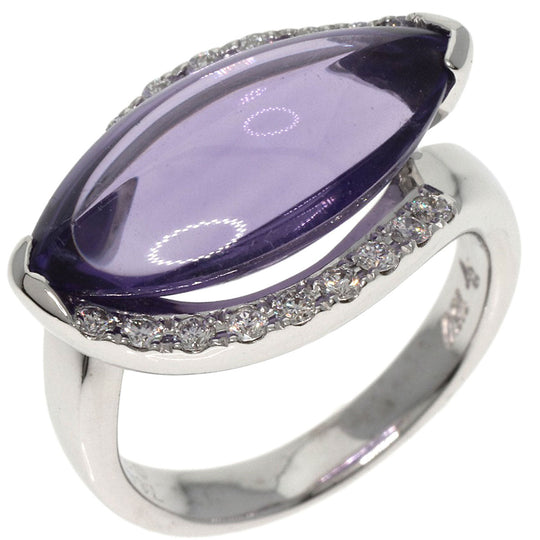Ponte Vecchio Ring K18WG Silver Amethyst diamond Women Used Authentic