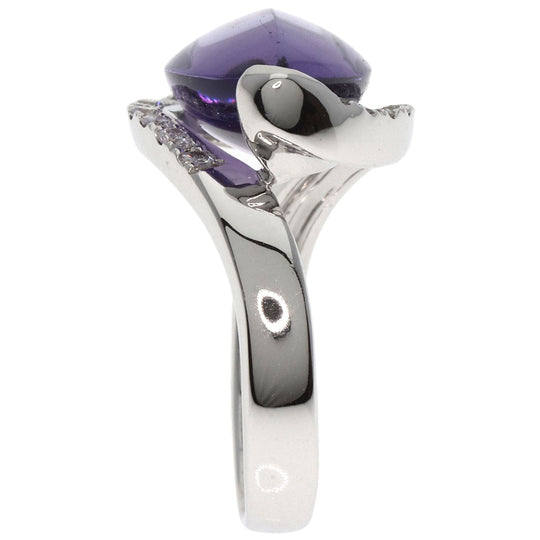 Ponte Vecchio Ring K18WG Silver Amethyst diamond Women Used Authentic