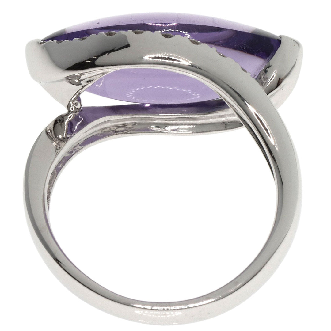 Ponte Vecchio Ring K18WG Silver Amethyst diamond Women Used Authentic