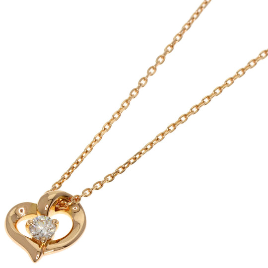4℃ Necklace 18K Pink Gold gold Heart motif diamond Women Used Authentic