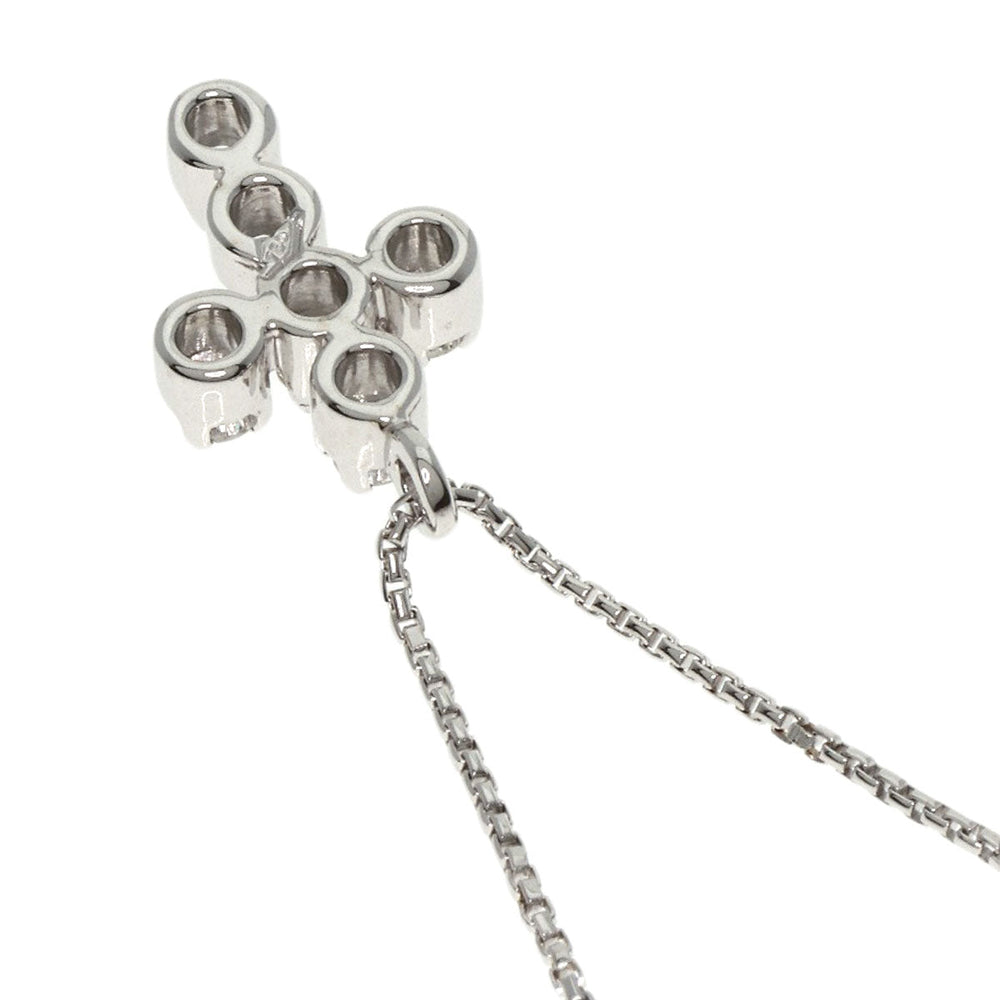 Ponte Vecchio Necklace K18WG Silver Cross motif diamond Women Used Authentic