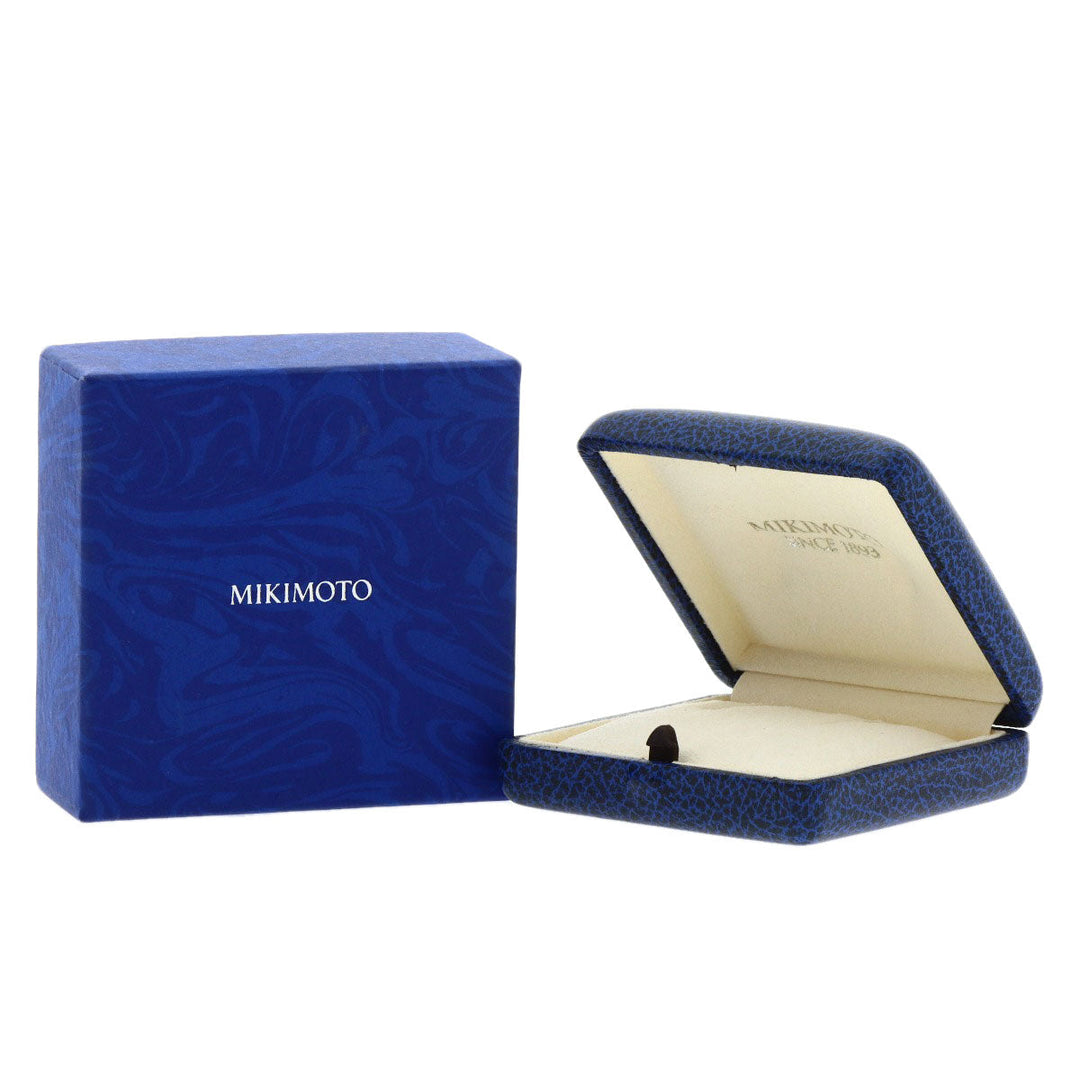 MIKIMOTO Earring K18WG Silver Akoya Pearl Diamond Women Used Authentic