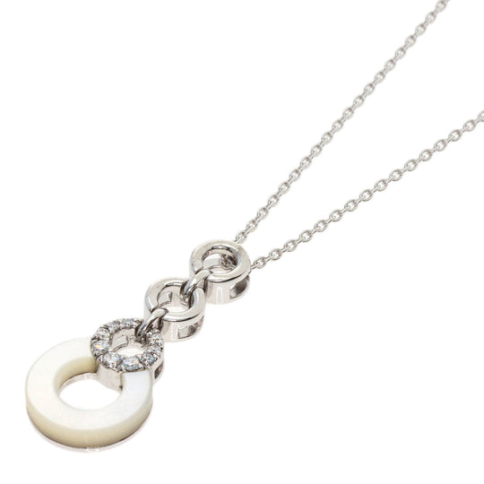 NINA RICCI Necklace K18WG Silver diamond white shell