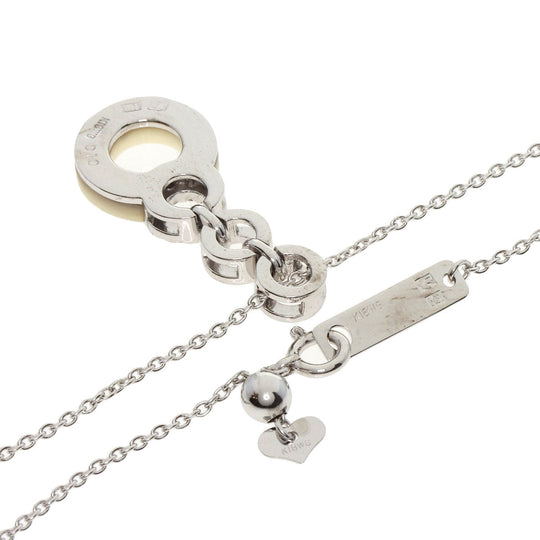 NINA RICCI Necklace K18WG Silver diamond white shell