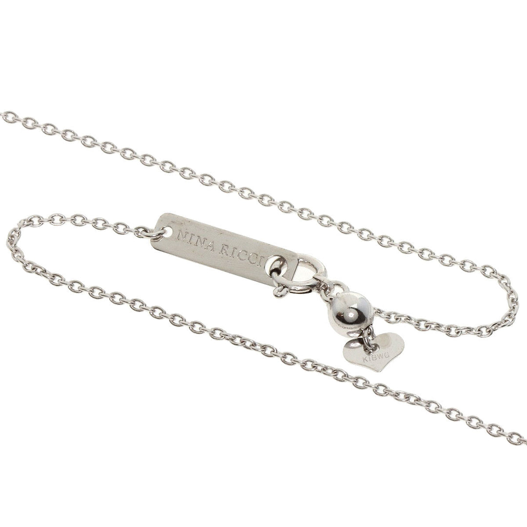 NINA RICCI Necklace K18WG Silver diamond white shell