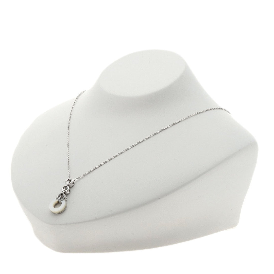 NINA RICCI Necklace K18WG Silver diamond white shell