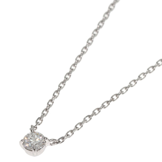 4℃ Necklace K18WG Silver 1P diamond Women Used Authentic