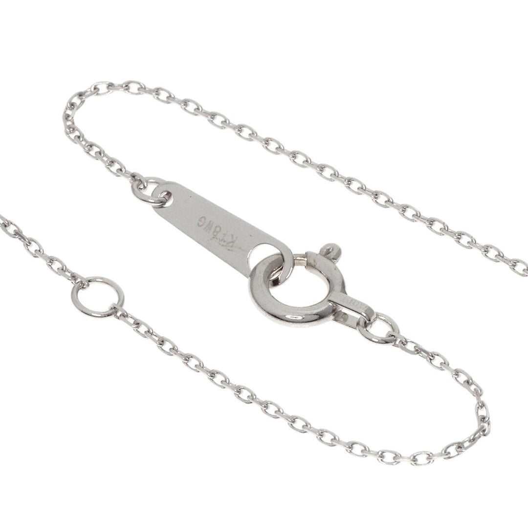 4℃ Necklace K18WG Silver 1P diamond Women Used Authentic