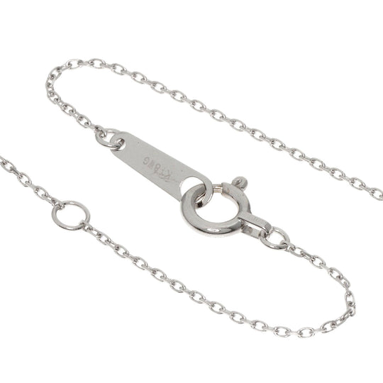 4℃ Necklace K18WG Silver 1P diamond Women Used Authentic