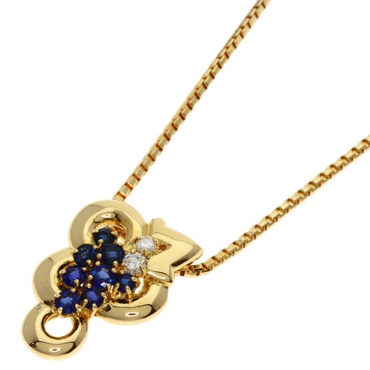 POLA Necklace 18K Yellow Gold gold Grape motif sapphire diamond
