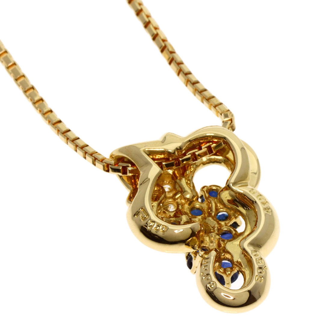 POLA Necklace 18K Yellow Gold gold Grape motif sapphire diamond