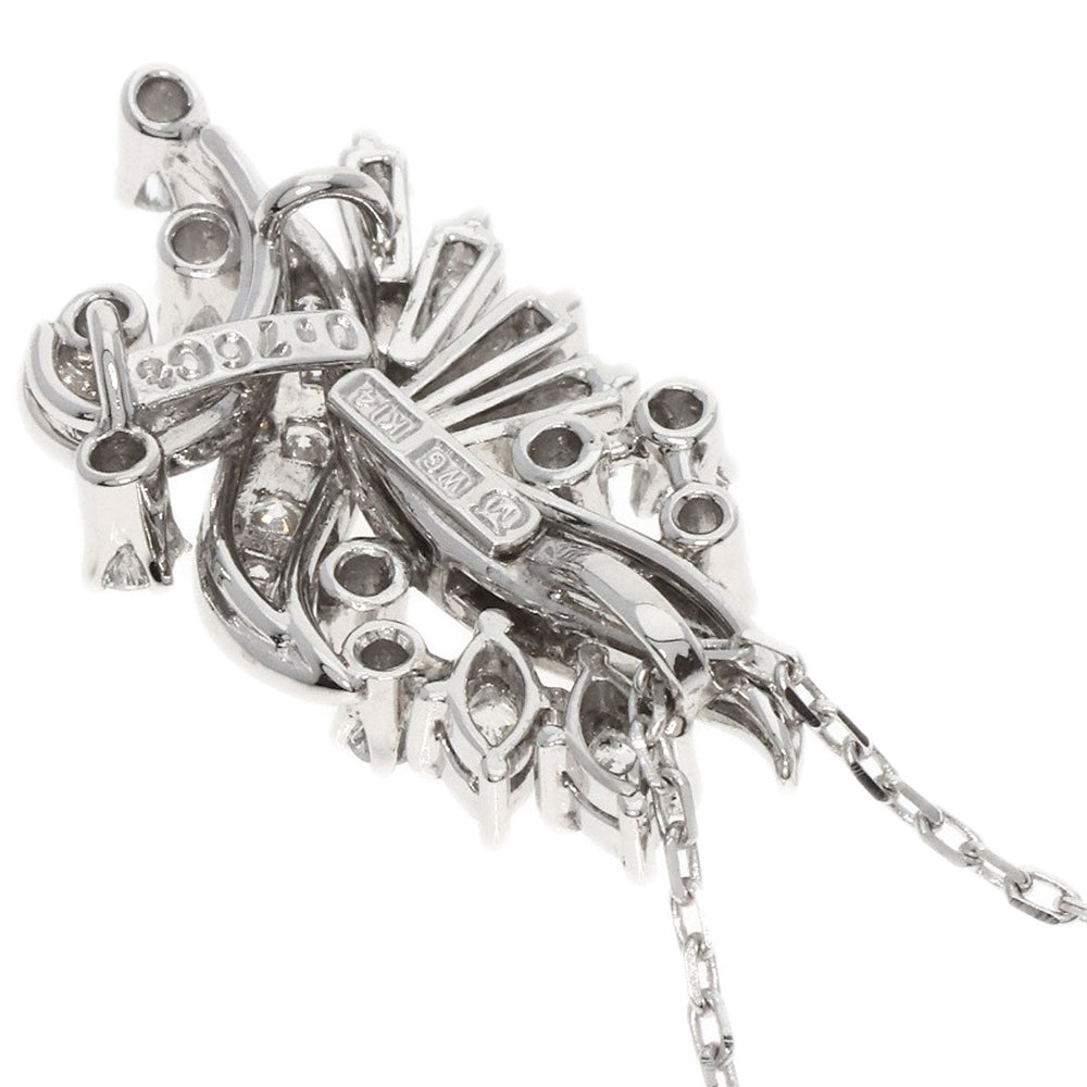 MIKIMOTO Necklace K18WG , K14WG Silver diamond Women Used Authentic