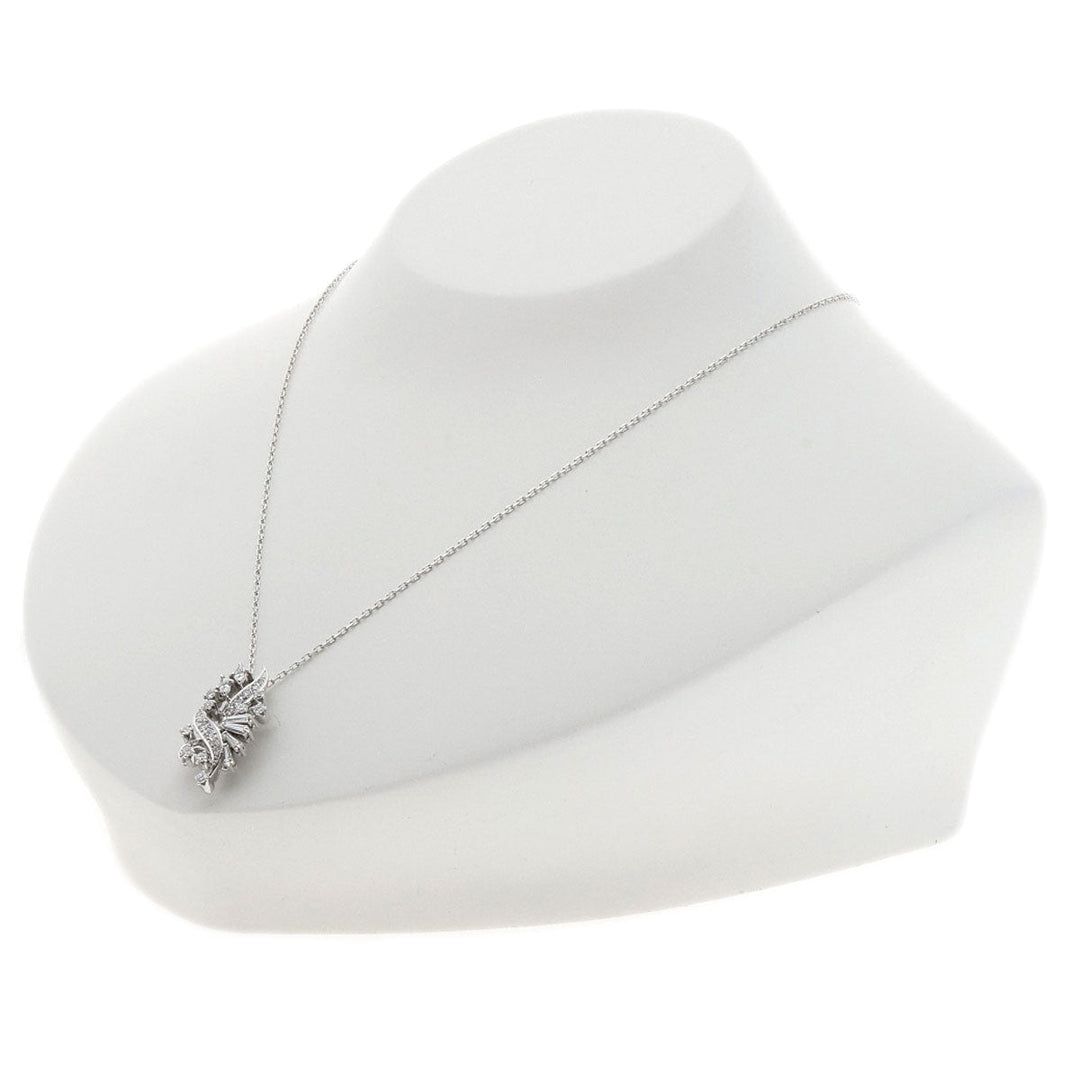 MIKIMOTO Necklace K18WG , K14WG Silver diamond Women Used Authentic