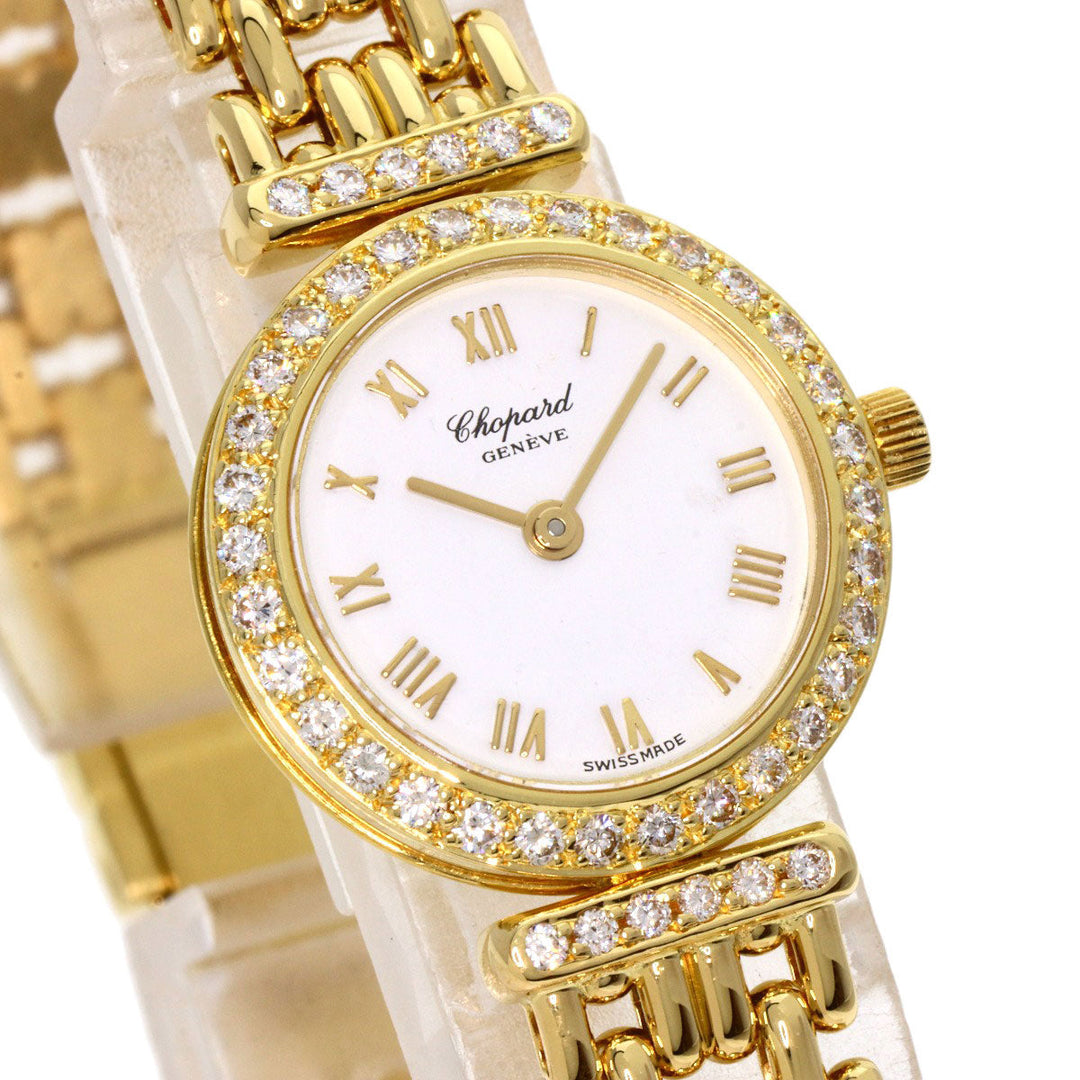 Chopard Watches Quartz 10/5895 K18YG, K18YG, Diamond gold Classic diamond white dial Women Used Authentic
