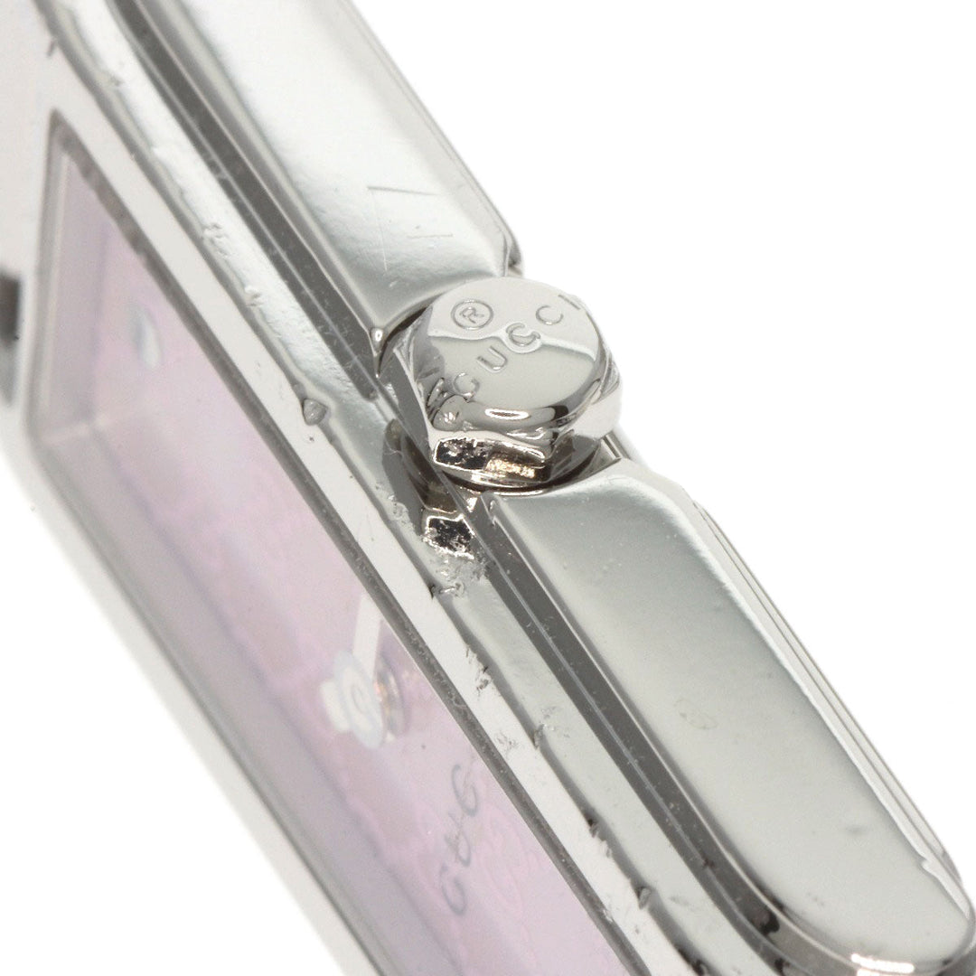 GUCCI Watches Quartz 109 Stainless Steel , Stainless Steel Silver Square face GG dial Pink shell dial Women Used Authentic