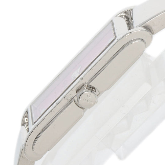 GUCCI Watches Quartz 109 Stainless Steel , Stainless Steel Silver Square face GG dial Pink shell dial Women Used Authentic