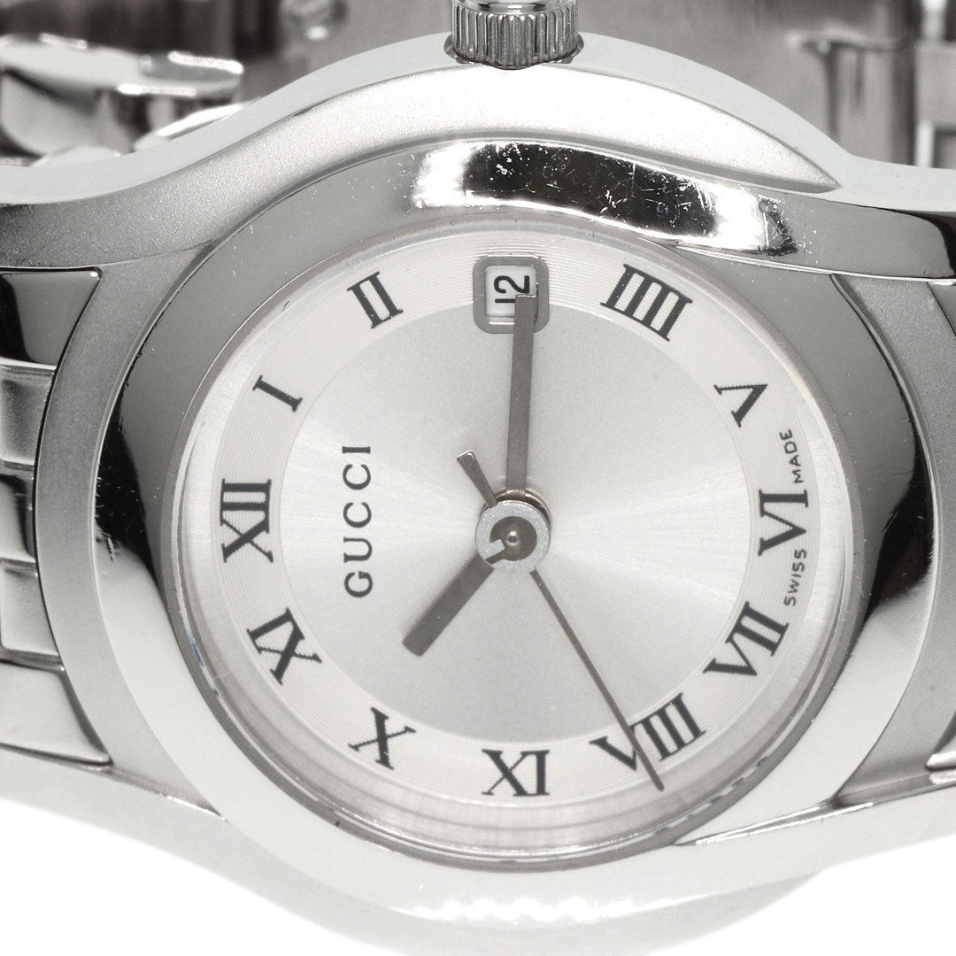 GUCCI Watches Quartz 5500L Stainless Steel , Stainless Steel Silver Round face Silver dial Women Used Authentic