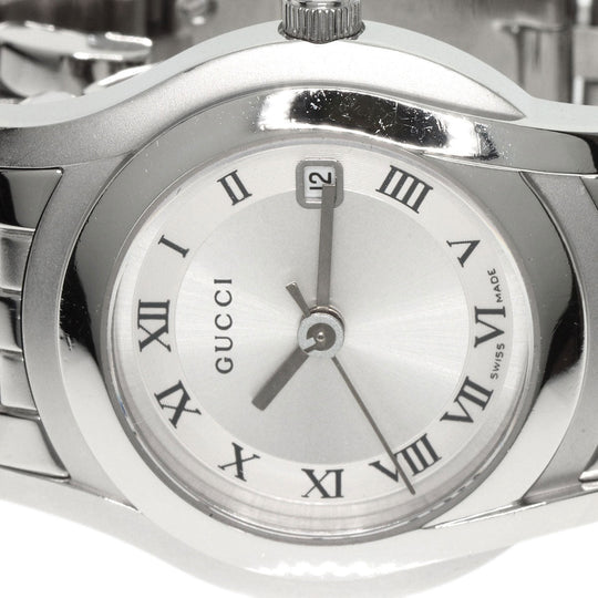 GUCCI Watches Quartz 5500L Stainless Steel , Stainless Steel Silver Round face Silver dial Women Used Authentic